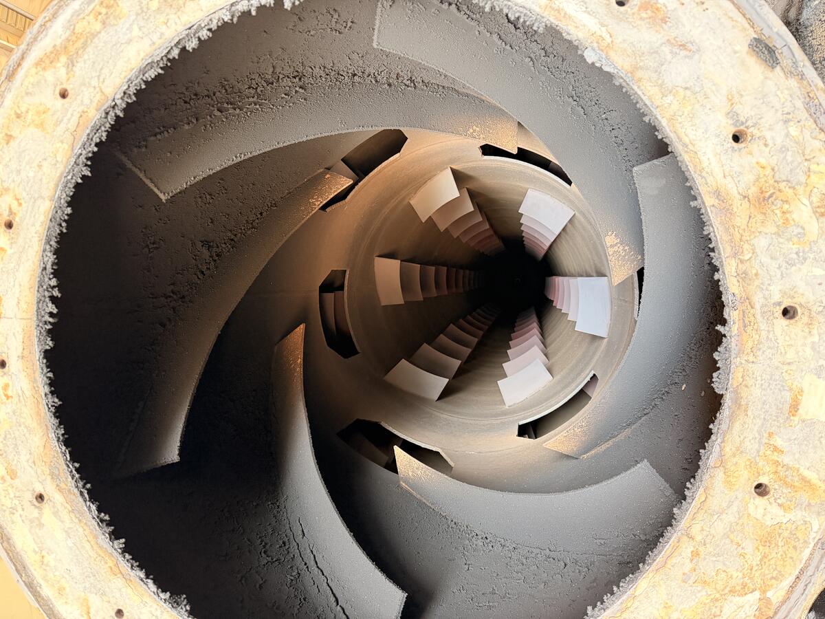 Inside the pyrolysis reactor